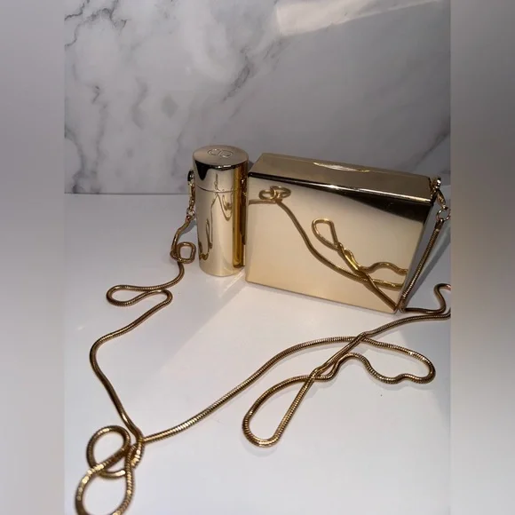 Christian Dior Gold Metal Minaudière Clutch Crossbody w/ Lipstick Case – GWP - Picture 4 of 7